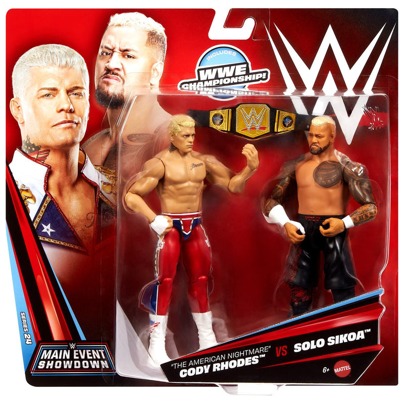 WWE Championship Showdown Series 24 Cody Rhodes vs Solo Sikoa Action Figure 2-Pack