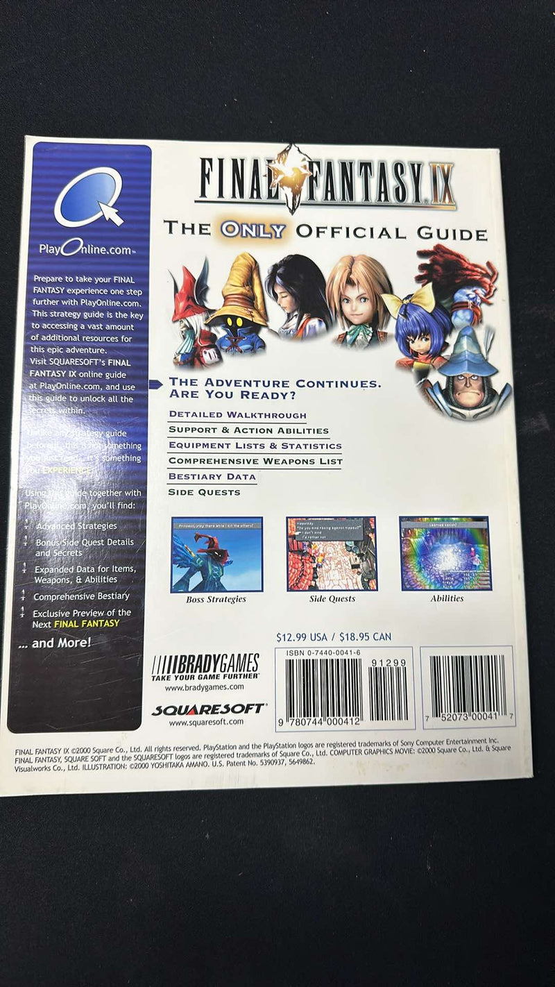 Final Fantasy IX (9) Official Strategy Guide Brady Games No Poster