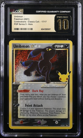 2021 POKEMON  Celebrations Coll. 17/17 Umbreon CGC PRISTINE 10 (PSA)