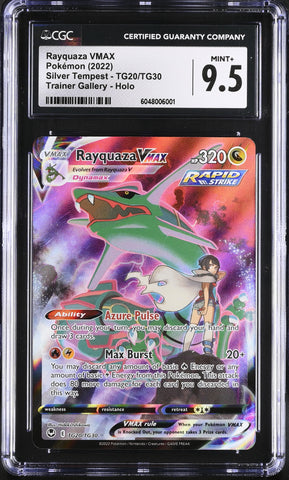 2022 POKEMON Sword & Shield Silver Tempest #TG20/TG30 Rayquaza VMAX CGC 9.5 (PSA)