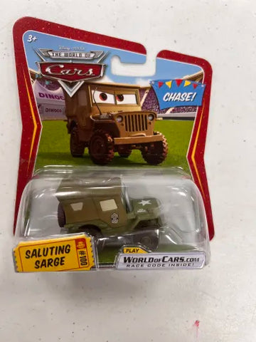 The World of Cars Disney Pixar Saluting Sarge Army Jeep "Chase!" 2009 Mattel NEW