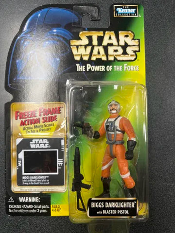 Kenner Star Wars POTF Biggs Darklighter Freeze Frame Action Slide w/ Blaster