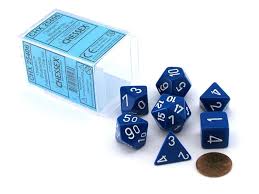 Chessex Opaque Blue/White Dice