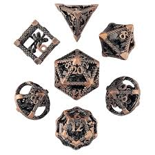 Deep Dreamer Copper Hollow Metal RPG Dice Set