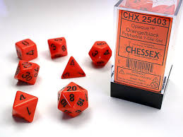 Chessex Opaque Orange/Black Dice