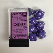 Chessex Opaque Purple/White Dice