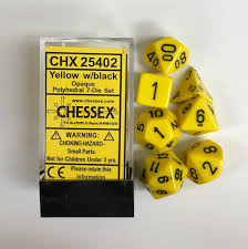 Chessex Opaque Yellow/Black Dice
