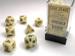 Chessex Opaque Ivory/Black Dice