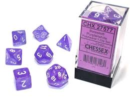 Chessex Polyhedral 7-Die Set Luminary Purple/white