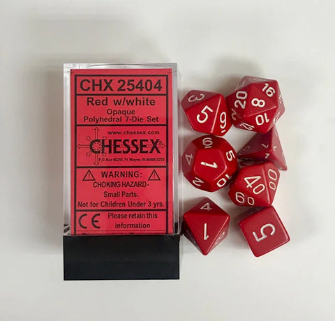 Chessex Opaque Red/White Dice