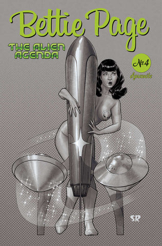 Bettie Page Alien Agenda #4 Cover G 20 Copy Variant Edition Roux Black & White