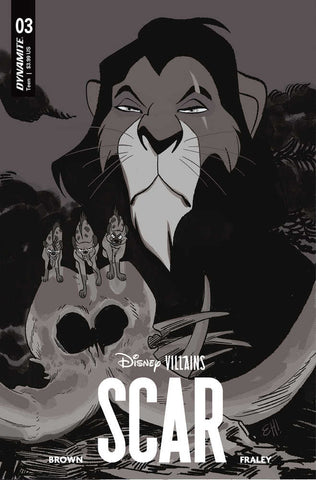 Disney Villains Scar #3 Cover R 7 Foc Variant Edition Henderson Black & White
