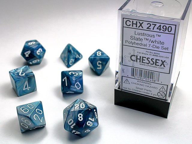 Chessex Polyhedral 7-Die Set Lustrous Slate/White