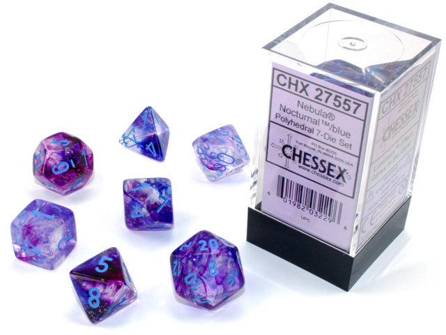 Chessex Polyhedral 7-Die Set Nebula Nocturnal/Blue