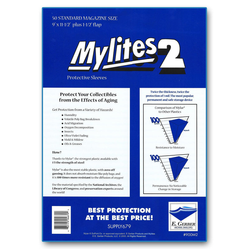 Mylites2: Standard Magazine Sleeves Mylar