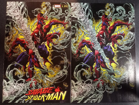 Savage Spider-Man #1 Kyle Hotz Trade Dress + Virgin Art Variant Set