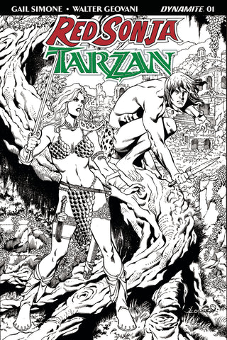 Red Sonja Tarzan #1 Cvr H 30 Copy Lopresti B&W Incv (Net)