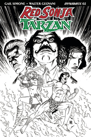 Red Sonja Tarzan #2 Cvr E 10 Copy Geovani B&W Incv (Net)