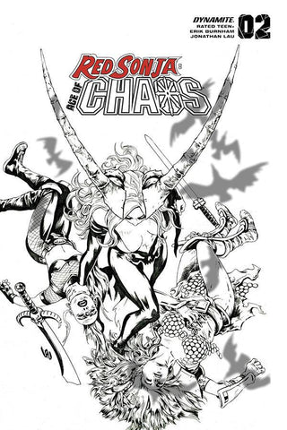 Red Sonja Age of Chaos #2 35 Copy Lau B&W Foc Incv