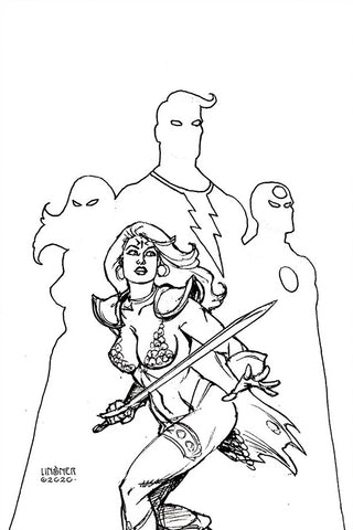 Red Sonja The Superpowers #1 40 Copy Linsner B&W Virgin Incv