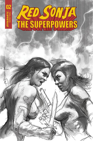 Red Sonja The Superpowers #2 30 Copy Parrillo B&W Incv