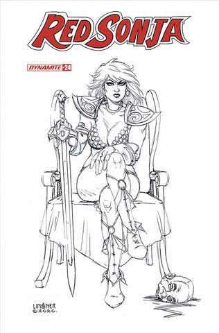 Red Sonja #24 15 Copy Linsner B&W Incv