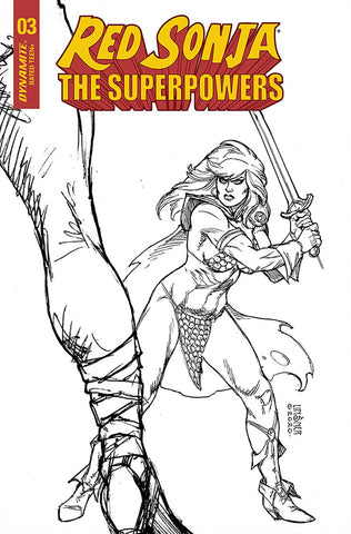 Red Sonja The Superpowers #3 10 Copy Linsner B&W Incv