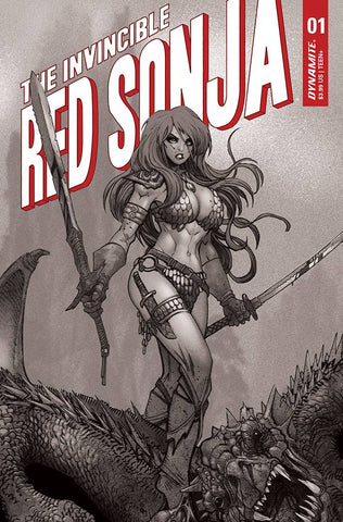 Invincible Red Sonja #1 7 Copy Moritat B&W Foc Incv