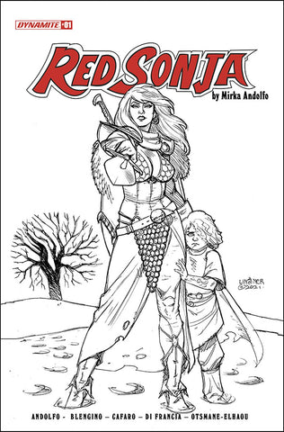 Red Sonja (2021) #1 Cvr J 25 Copy Incv Linsner B&W