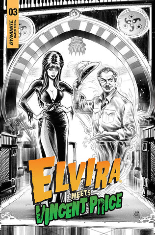 Elvira Meets Vincent Price #3 Cvr F 15 Copy Incv Samu B&W Li