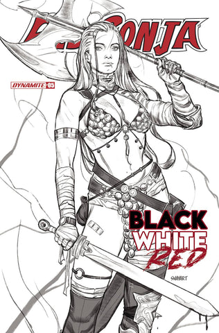 Red Sonja Black White Red #5 Cvr F 15 Copy Incv Sway B&W Lin