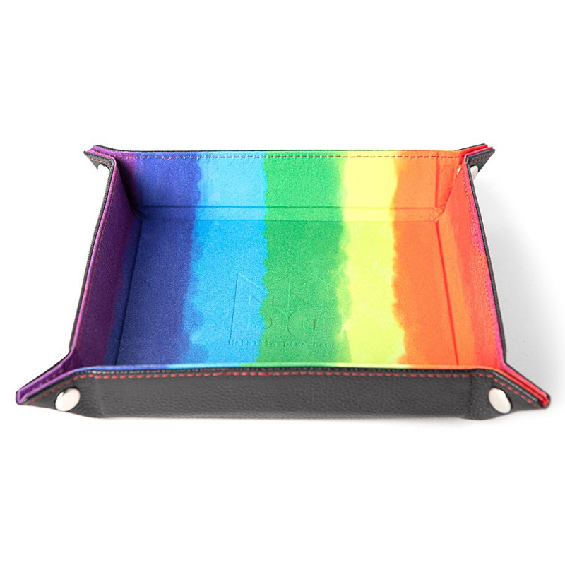 Velvet Folding Dice Tray: 10x10 Rainbow