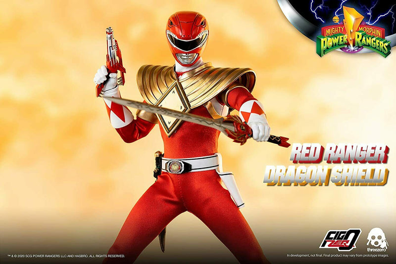 mighty morphin power rangers red ranger with dragon shield