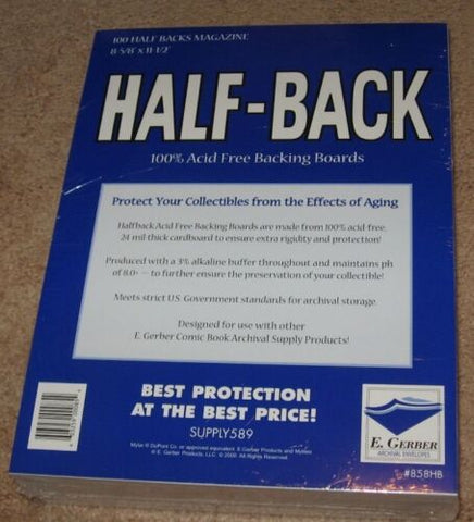 Half-Back: Standard Magazine Backing Boards E.Gerber 100 count
